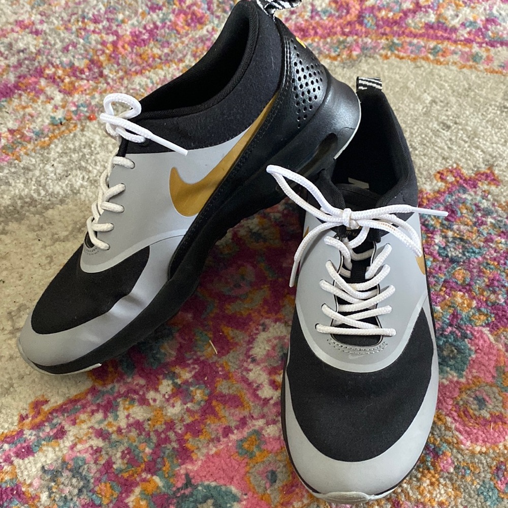 Nike ID air max THEA women’s running shoes black gold LEGENDARY